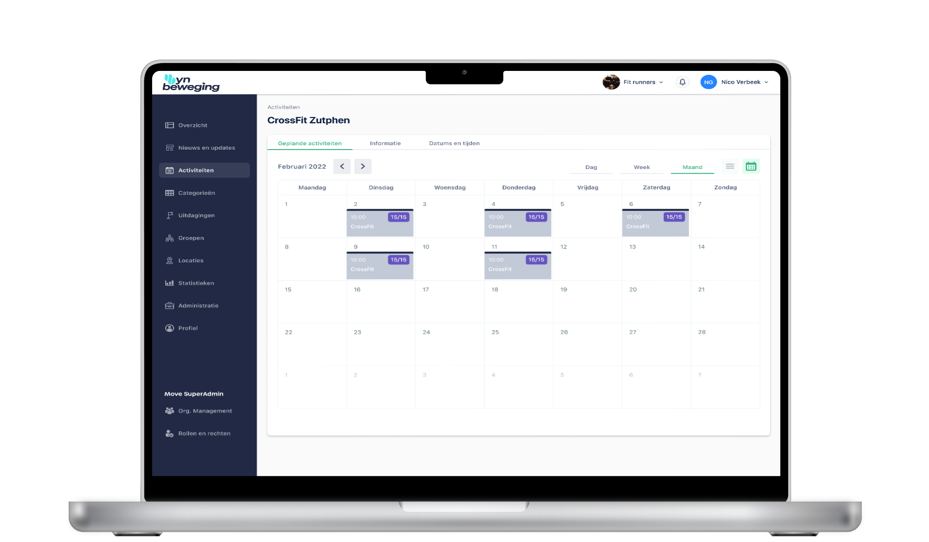 Agenda dashboard aanbieder sport Leeuwarden